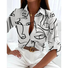 Load image into Gallery viewer, Women’s Printed Long-Sleeve Lapel Shirt | Casual Elegant Blouse
