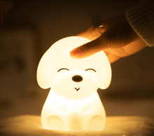 Load image into Gallery viewer, Dog LED Night Light Touch Sensor Remote Control Colors  USB Rechargeable Silicone Puppy Lamp For Children Kids Baby Perfect Gift
