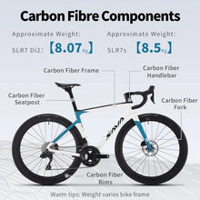Load image into Gallery viewer, SAVA 2025NEW HAWKEYE SLR7 Carbon Fiber Road Bike with Shimano 105 DI2 R7170 Component Hydraulic Discs, Complete Adult Racing Set
