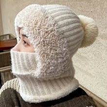 Load image into Gallery viewer, Winter Lined Knit Hat with Earflap &amp; Hooded Neck Gaiter
