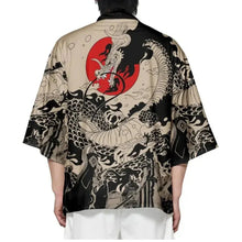Load image into Gallery viewer, 🐉 Summer Japanese Style Anime Dragon Print Haori Yukata
