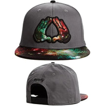 Load image into Gallery viewer, Skull Hand Snapback Hat – Flat Bill Adjustable Baseball Cap
