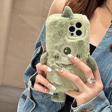 Load image into Gallery viewer, Fashion Winter Soft Fluffy Plush Cartoon Phone Case For iPhone 13 12 11 Pro Max X XR 7 8 Plus XS Max SE Cute Furry Cover Stylish Warm Soft Plush Back Cover
