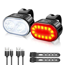 Load image into Gallery viewer, Cycling Bicycle Front Rear Light Set Bike USB Charge Headlight Light MTB Waterproof Taillight LED Lantern Bicycle Accessories
