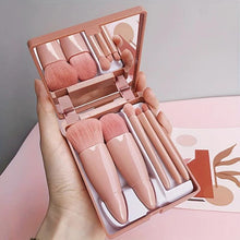 Load image into Gallery viewer, 5Pcs Portable Makeup Brush Set With Mirror -  Foldable Travel Kit ，Mini Makeup Brush Set Travel Makeup Brush Set
