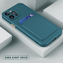 Load image into Gallery viewer, White Soft Wallet Card Holder Phone Case For iPhone 11 12 13 Pro Max Camera Protective Case Wallet Holder Cover Soft Portable Silicone Back Cover Durable Phone Case
