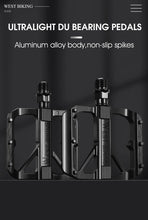 Load image into Gallery viewer, WEST BIKING Bicycle Pedals Sealed DU Bearing Nonslip Pedal Mountain Road Bike Cycling Alloy MTB Pedal Bicycle Accessories
