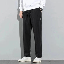 Load image into Gallery viewer, Ice Silk Men's Pants 2025 Summer New Black Gray Thin Business Casual Pants Outdoor Elastic Breathable Straight Leg Sweatpants
