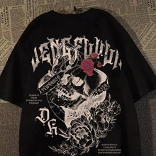 Load image into Gallery viewer, 💀 Pure Cotton Retro Skull Print T-Shirt
