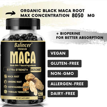 Load image into Gallery viewer, Maca Ginseng boosts energy needs and can help balance hormone levels, increase energy and support healthy motivation.
