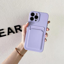 Load image into Gallery viewer, White Luxury Card Holder Phone Case for iPhone 13 12 Pro Wallet Soft Back Cover Shockproof  Cute Protective Case for iPhone Cute Case With Card Holder
