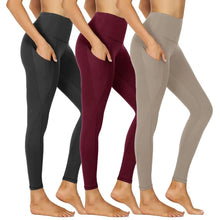 Load image into Gallery viewer, 3-Pack High-Waisted Cropped Yoga Pants with Slanted Pockets
