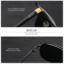 Load image into Gallery viewer, BARCUR Polarized Sunglasses for Men – Trendy UV400 Gradient Lens Oval Comfortable Frame Sports Driving Hiking Fishing Outdoor Fashion Eyewear with Durable Stainless Steel Frame – Casual Apparel Accessory Gift for Him
