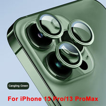 Load image into Gallery viewer, 3D  Protective Glass Camera Protector Cover For iPhone 13 Pro Max i Phone 13Pro 13 Mini Rear Lens Metal Ring Protect Camera Lens Case Individual Metal Scratch Resistant HD Clear Case Tempered Glass Camera Case
