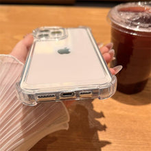 Load image into Gallery viewer, Luxury Shockproof Clear Hard Case For iPhone 14 13 12 11 Pro Max X XR XS 7 8 Plus Soft Silicone Bumper Transparent Cover Drop Protection iphone Protective Case Compatible With iPhone
