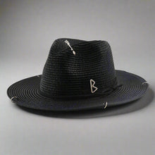 Load image into Gallery viewer, Unisex Metal Letter Straw Panama Hat

