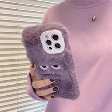 Load image into Gallery viewer, Cute Funny Fur Fluffy Phone Case For Iphone 14 13 12 11 Pro Max Mini X Xs Xr 7 8 Plus Se 2020 Girl Cover Soft Plush Stylish Cute Soft Warm Winter Phone Case
