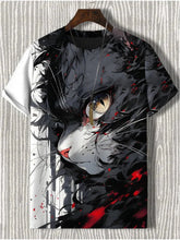 Load image into Gallery viewer, Samurai Cat Graphic T-Shirt – Japanese Style 3D Print Men's Tee
