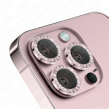 Load image into Gallery viewer, Bling Glitter 9h Hardness Drop-proof Metal Individual Ring Protector For Iphone 14 Pro Max Diamond Metal Camera Protector On For Iphone 14 Plus 14pro Max 14 Pro Camera Protector 3pcs/set Lens Glass
