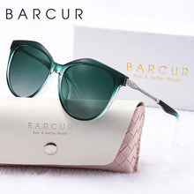 Load image into Gallery viewer, BARCUR Polarized Trendy Cat Eye Sunglasses for Women – Ultra Lightweight Round Frame Fashion Sunglasses with UV400 Mirror TAC Lens – Multiple Color Options for Summer Parties Travel &amp; Daily Wear – Elegant Gift Box Packaging
