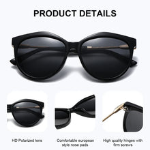 Load image into Gallery viewer, BARCUR Polarized Trendy Cat Eye Sunglasses for Women – Ultra Lightweight Round Frame Fashion Sunglasses with UV400 Mirror TAC Lens – Multiple Color Options for Summer Parties Travel &amp; Daily Wear – Elegant Gift Box Packaging
