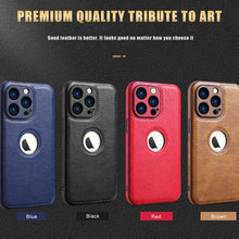 Load image into Gallery viewer, Luxury Leather Case for iPhone 14 13 12 11 Pro MAX XS XR 7 8 Plus Classic Silicone Phone Cover  Leather Case Thin Flexible Soft Grip Luxury PU Leather Cover for Men Durable Anti-Scratch Full Phone Cases
