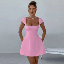 Load image into Gallery viewer, Townlike Pocket Elegant A-line Dress Women Mini 2024 Spring Summer Dress Deep V Neck Nightclub Sexy Party Dresses Vestidos
