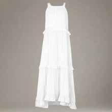 Load image into Gallery viewer, Elegant Apricot Ruffle Maxi Dress

