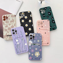 Load image into Gallery viewer, Soft Silicone Wallet Card Holder Phone Case For iPhone 11 mini Cases For iPhone 7 8 Cover Simple Silicone Protective Case For iPhone Girls Women Soft Slim Fit iPhone Case
