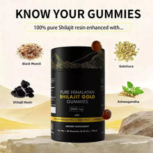 Load image into Gallery viewer, Pure Himalayan Shilajit Gummies, 3000 Mg Gold Grade Shilajit with Ashwagandha, Gokshura for Energy and Immune Support
