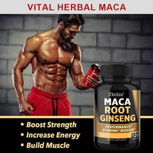 Load image into Gallery viewer, Black + Red + Yellow Maca Root Ginseng Extract Supplement for Men and Women, Natural Energy Support, Stamina, Focus
