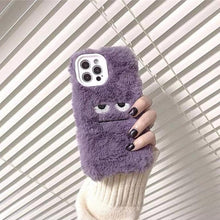 Load image into Gallery viewer, Cute Funny Fur Fluffy Phone Case For Iphone 14 13 12 11 Pro Max Mini X Xs Xr 7 8 Plus Se 2020 Girl Cover Soft Plush Stylish Cute Soft Warm Winter Phone Case
