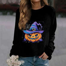 Load image into Gallery viewer, 🎃 Vintage Pumpkin Print Long Sleeve T-Shirt – Harajuku Halloween Graphic Tee
