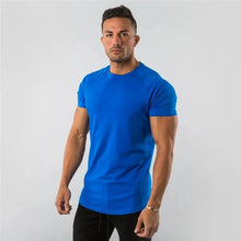 Load image into Gallery viewer, T Shirt Men Casual Short Sleeve Muscle Joggers Bodybuilding Tshirt Male Gym Fitness Tops Tee Streetwear Slim Fit Summer T-shirt
