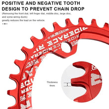Load image into Gallery viewer, RIDERACE Bicycle Crank Chainring 104BCD Round Shape Narrow Wide 32T/34T/36T/38T Mountain Bike Crankset Chainwheel Single Plate
