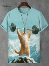 Load image into Gallery viewer, 🐱  3D Travel Cat Print T-Shirt – Playful Summer Streetwear
