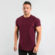 Load image into Gallery viewer, T Shirt Men Casual Short Sleeve Muscle Joggers Bodybuilding Tshirt Male Gym Fitness Tops Tee Streetwear Slim Fit Summer T-shirt
