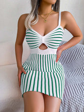 Load image into Gallery viewer, Sexy Striped High Waist Knitted Cami Dress | NCS
