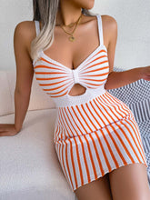 Load image into Gallery viewer, Sexy Striped High Waist Knitted Cami Dress | NCS
