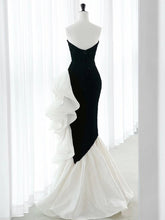 Load image into Gallery viewer, Stunning Strapless Sequin Mermaid Dress with Ruffled Organza
