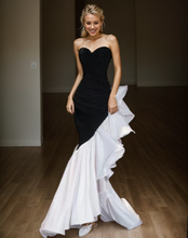 Load image into Gallery viewer, Stunning Strapless Sequin Mermaid Dress with Ruffled Organza

