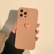 Load image into Gallery viewer, 3D Love Heart Phone Case For iPhone 11 12 13 14 Pro Max X XR XS Max 7 8 Plus Soft Silicone Camera Protector Cover Case for Girl Fashion Cute Love-Heart Shape Silicone Case Shockproof Soft Back Cover Protective Case
