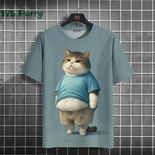 Load image into Gallery viewer, Cat Print shirts - Y2K Graphic T-Shirt
