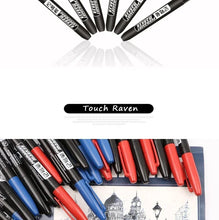 Load image into Gallery viewer, 6PCs/Set Permanent Marker Pen Fine Point Waterproof Markers Thin Nib Crude Nib Black Blue Red Ink 1.5mm Fine Color Marker Pens
