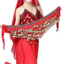 Load image into Gallery viewer, 1PC New Style Belly Dance Belt Newest Multi-color Glass Silk Velvet Dancing Belt Scarf Crystal BellyDance Waist Chain Hip Scarf
