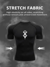 Load image into Gallery viewer, Men's Print Compression Shirts Summer Short Sleeve Rash Guard Gym Workout T-shirt Athletic Quick Dry Baselayer Undershirts Tops
