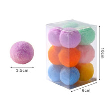 Load image into Gallery viewer, 12Pcs/lot Funny Cat Toys Stretch Plush Ball Toys for Cats Colorful Interactive Cat Pom Pom Kitten Toy Pet Supplies  Plush Balls for Training and Kitten Play
