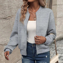 Load image into Gallery viewer, Women’s Solid-Color Zipper Stand-Collar Jacket
