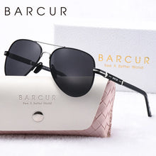 Load image into Gallery viewer, BARCUR Oversize Polarized Sunglasses for Women Trendy Double Beam Design Metal Elliptical Frame with UV400 Protection Fashionable Sun Glasses for Summer Outdoor &amp; Daily Wear
