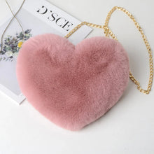 Load image into Gallery viewer, Fashion Women's Heart Shaped Handbags Cute Faux Fur Crossbody Bags  Lady Soft Plush Chain Shoulder Bag Shopper Totes
